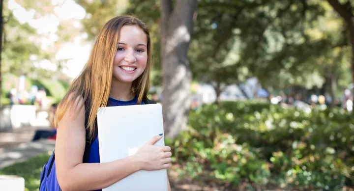 High school student on campus High school student on campus
