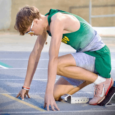 Gavin Matias at the starting block