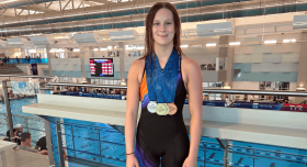 Abigail Halko, a sprint freestyler and student at UTHS