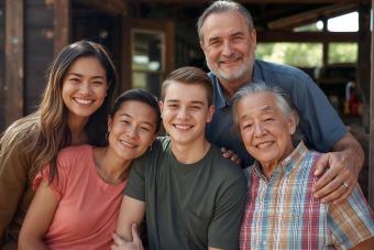 Texas family gathered around their high school senior (AI generated)