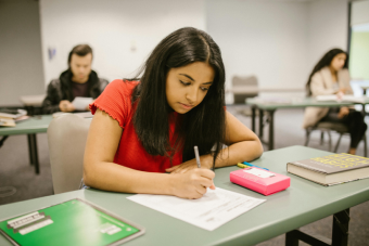 Students taking a test