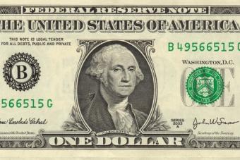 Close-up of a dollar bill