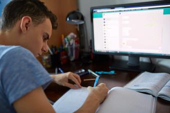 Student at computer